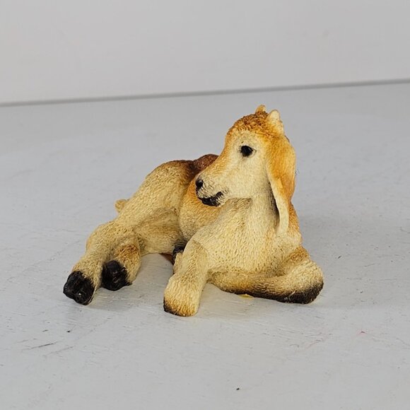 Vintage Goat Figurine Fawn White By Corlett Collectables - Picture 2 of 8